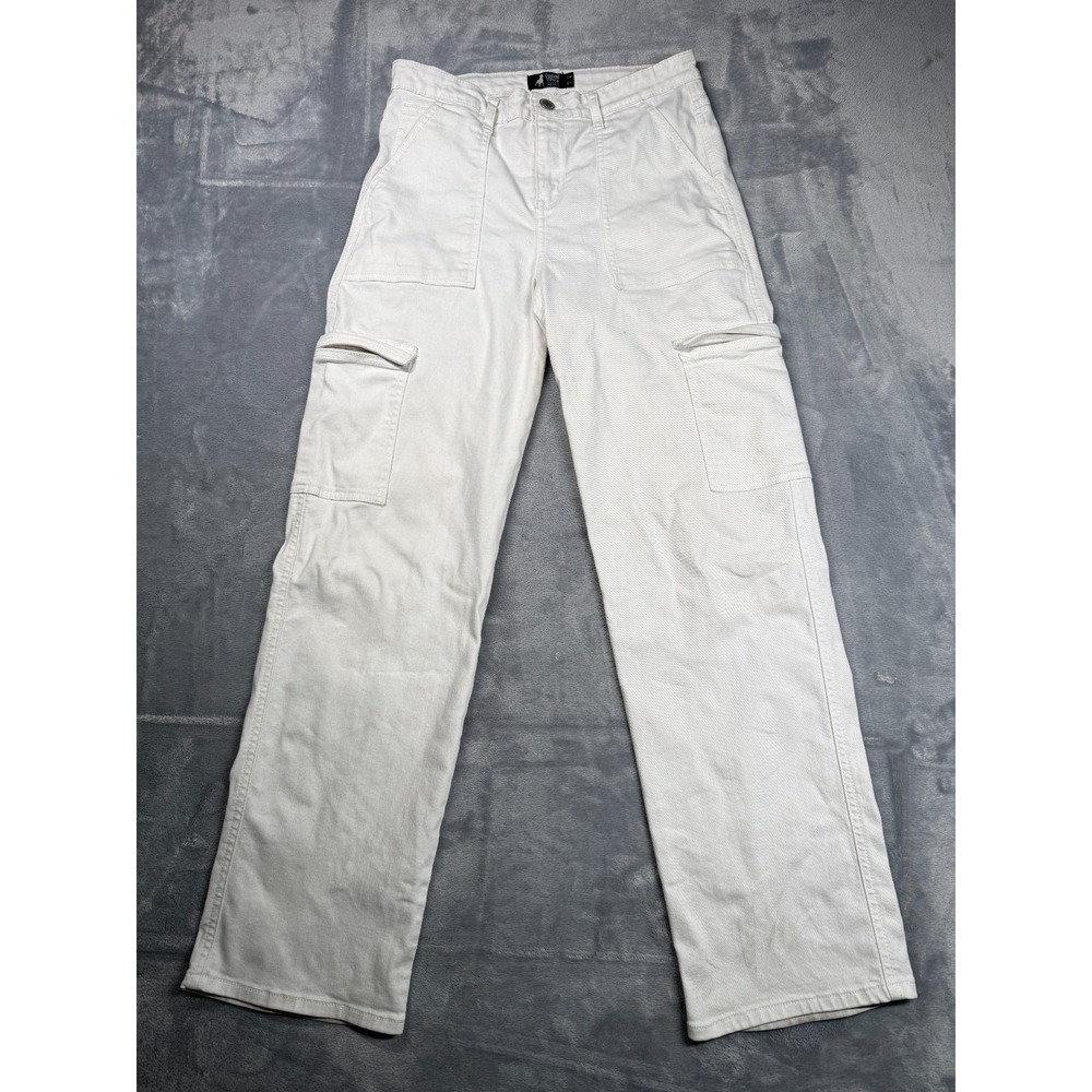 Cuidado Con El Perro Cargo Pants Womens 4 White Cotton Stretch Utility Pocket